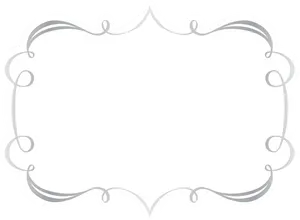 Elegant White Scroll Border Design PNG image