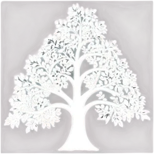 Elegant White Tree Design PNG Jyf