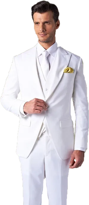 Elegant White Tuxedo Style PNG image