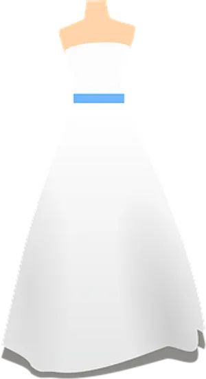 Elegant White Wedding Dress Clipart
