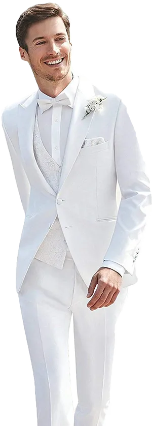 Elegant White Wedding Suit