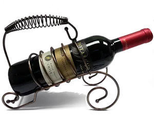 Elegant Wine Bottleand Holder PNG image