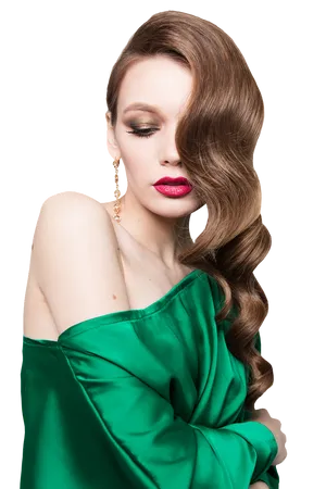 Elegant Woman Green Dress