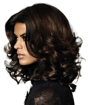 Elegant Woman Hairstyle Profile PNG image