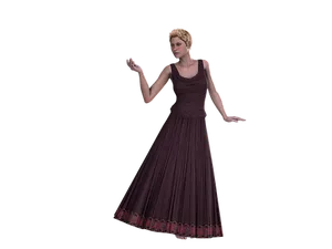 Elegant Womanin Evening Gown