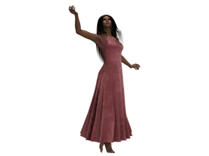 Elegant Womanin Pink Dress