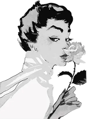 Elegant Womanwith Rose