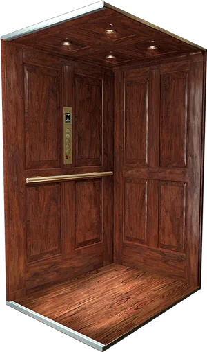 Elegant Wood Paneled Elevator Interior PNG image