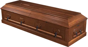 Elegant Wooden Casket PNG image