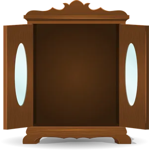 Elegant Wooden Cupboard Design PNG image