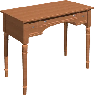 Elegant Wooden Dressing Table Design PNG image