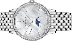 Elegant Zenith Moonphase Watch PNG image