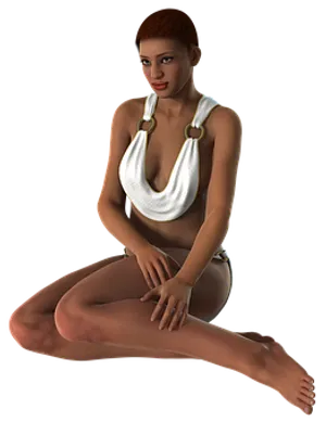 Elegant3 D Model Woman Sitting