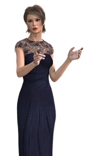Elegant3 D Woman Gesture