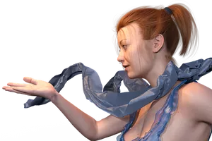 Elegant3 D Woman Presenting
