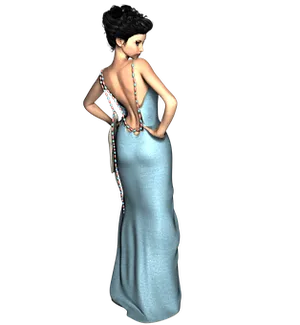 Elegant3 D Womanin Blue Gown