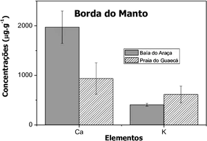 Element Concentration Comparison Brazilian Beaches PNG image