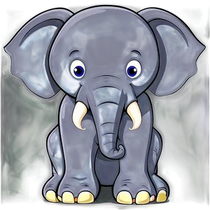 Elephant Cartoon In Jungle PNG Fuw36