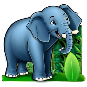 Elephant Cartoon In Jungle PNG Qpe