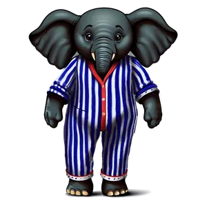 Elephant Cartoon In Pajamas PNG Gwx