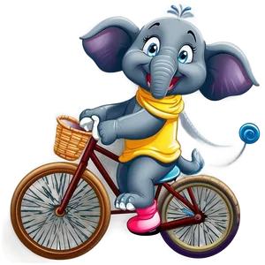 Elephant Cartoon On Bike PNG 06212024 PNG