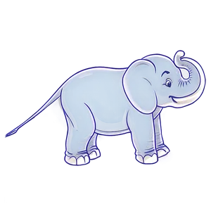 Elephant Cartoon Sketch PNG 06212024