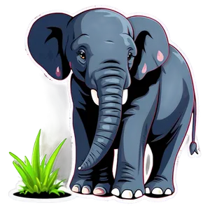 Elephant Cartoon Sticker PNG Slq