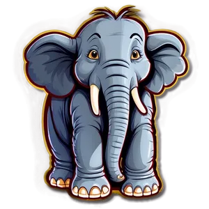 Elephant Cartoon Sticker PNG Tvu