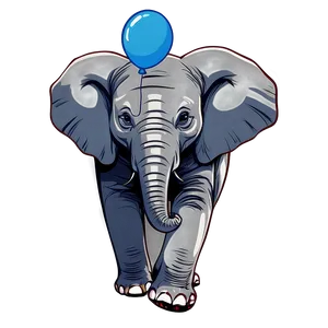 Elephant Cartoon With Balloon PNG Oda