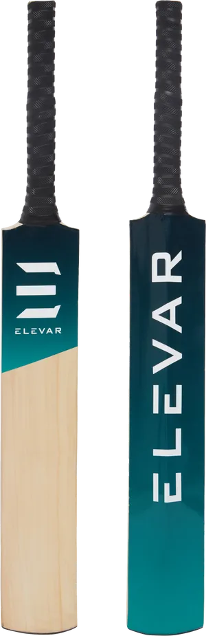 Elevate Branded Cricket Bat Frontand Back PNG image