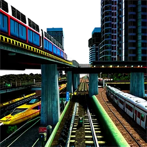 Elevated Railway Tracks City View PNG 06122024 PNG