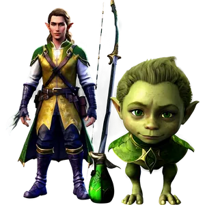 Elf Hunter With Pet PNG 68