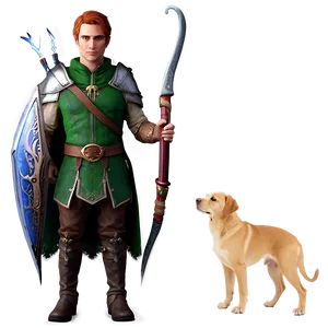 Elf Hunter With Pet PNG 87