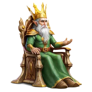 Elf King On Throne PNG 05232024