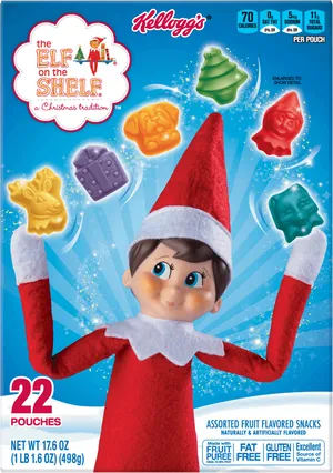 Elf On The Shelf Fruit Snacks Packaging PNG image