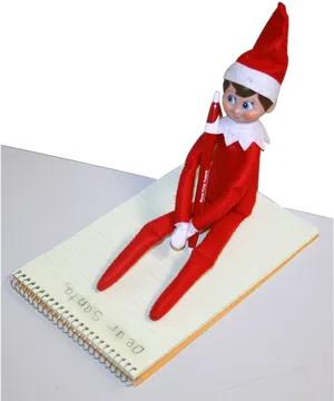 Elf On The Shelf With Notepad PNG image