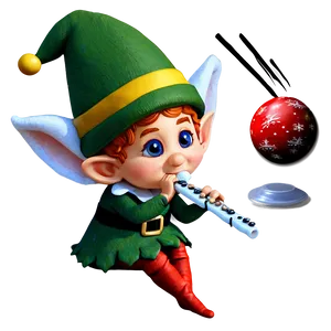 Elf Playing Flute PNG 05232024 PNG