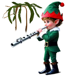 Elf Playing Flute PNG Dio96