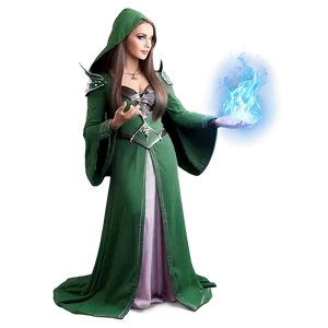 Elf Sorceress Casting Spells PNG Upc30
