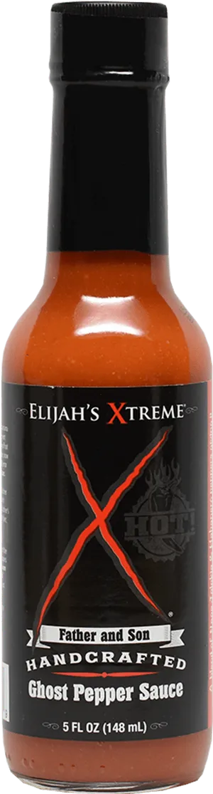 Elijahs Xtreme Ghost Pepper Sauce Bottle PNG image