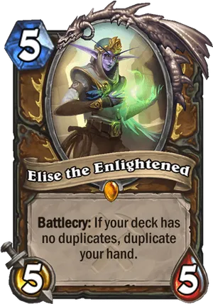 Elisethe Enlightened Hearthstone Card PNG image