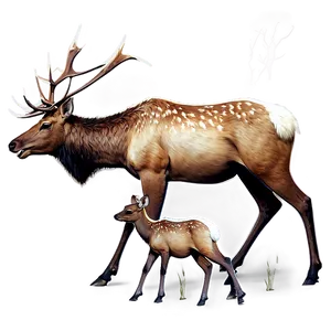 Elk Family Png 05242024 PNG image