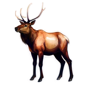 Elk Watercolor PNG 05242024