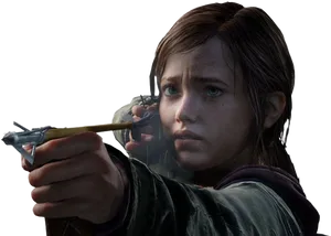 Ellie Holding Switchblade The Last Of Us PNG image