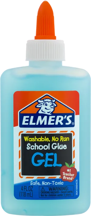 Elmers Washable No Run School Glue Gel Bottle PNG