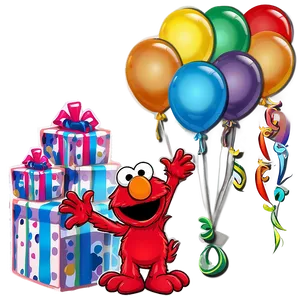 Elmo Birthday Invitation Card Png 06132024 PNG image