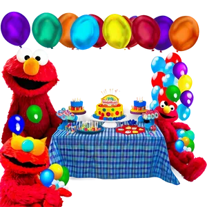 Elmo Birthday Party Setup Png 06132024 PNG image