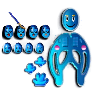 Eloquent Blue Emojis PNG Series Toy12 PNG