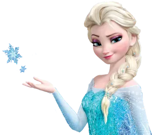 Elsa Creating Snowflakes PNG image