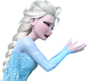 Elsa Crying Emotional Expression PNG image